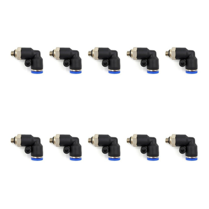 10 Pc of Pneumatic quick connector/fitting Elbow M6 X 4mm