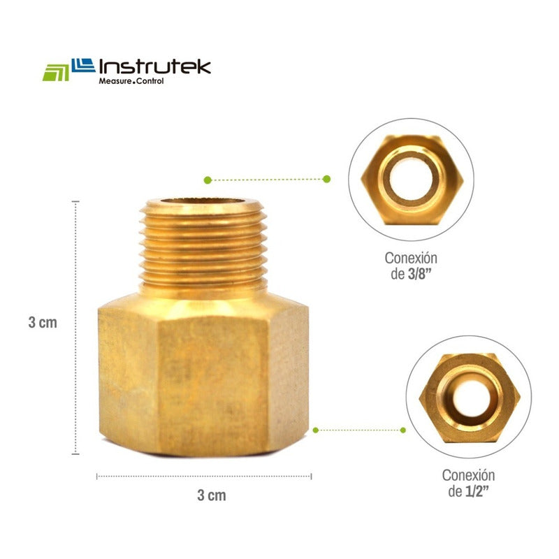 Adapter Made Of Brass From 1/2 Npt To 3/8 Npt 5 Pcs