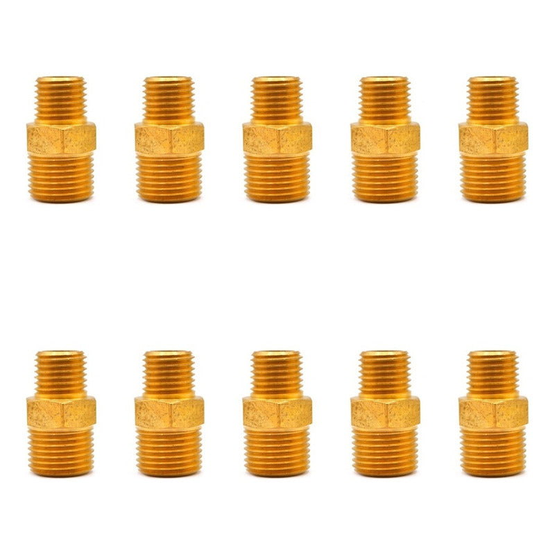 Niple Hexagonal De Latón 3/8 X 1/4 Npt 10 Pz
