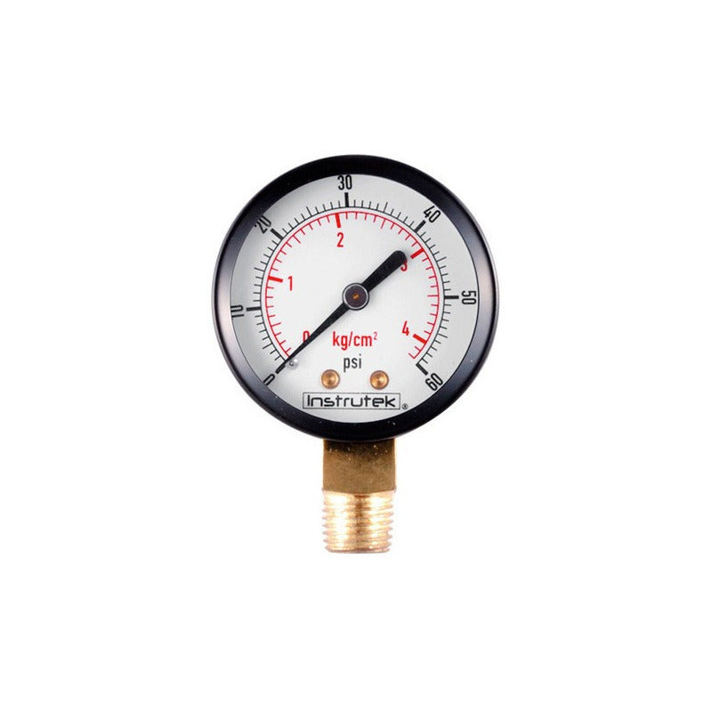 Pressure Gauge For Air Compressor 2 Dial, Conex Inf 1/4, 60 Psi