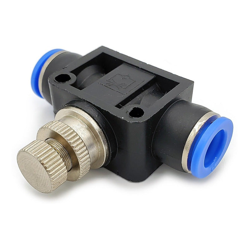 Conector / Regulador De Caudal Neumático Unión Recta 10mm