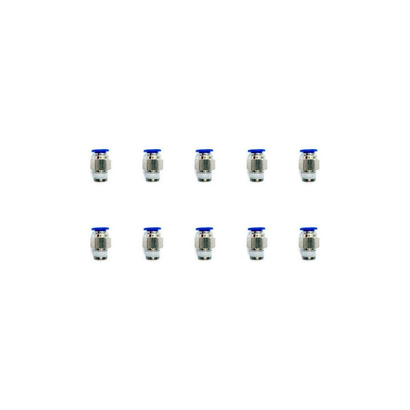 10 Pc Quick Connect Pneumatic Straight 1/8 Npt X 1/4