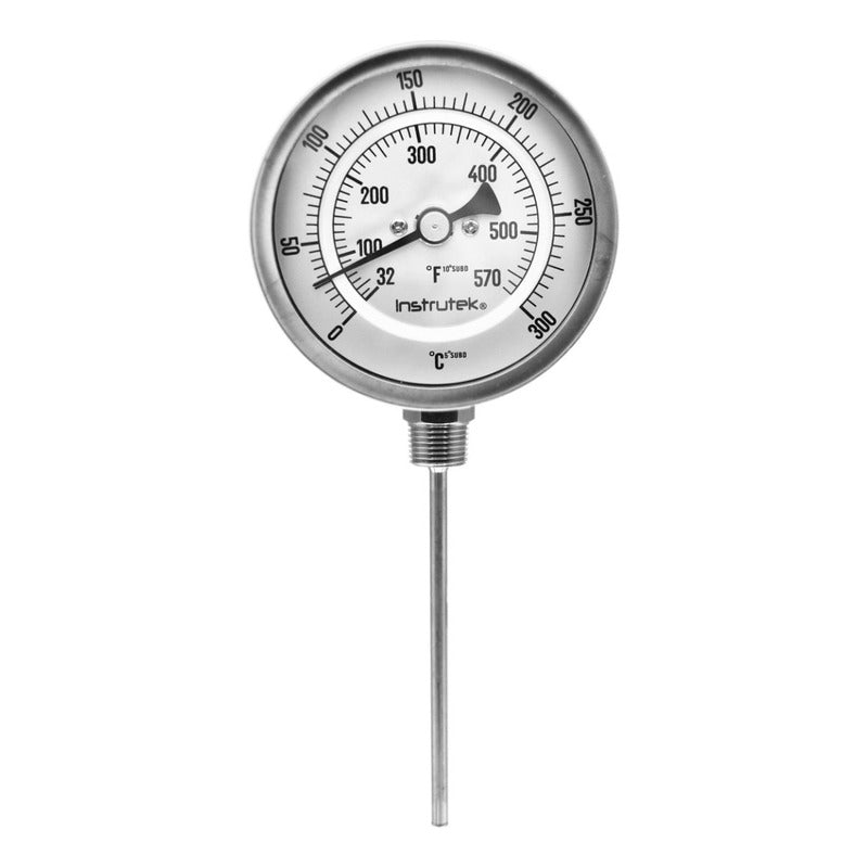 Termómetro 3 PLG, Vástago De Ángulo Variable 6   0 A 300 Cº