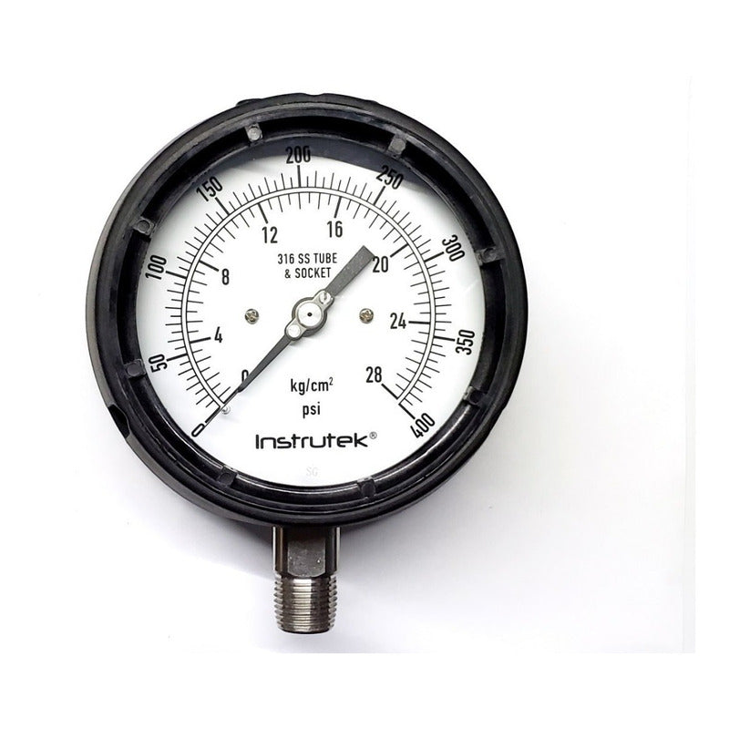 Manómetro Caja Fenólica Inox Glicerina Car. 4.5 PLG 400 Psi