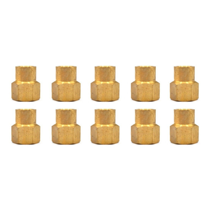 Cople Reductor Latón De A 1/4  Npt A 1/8  Npt 10 Pz