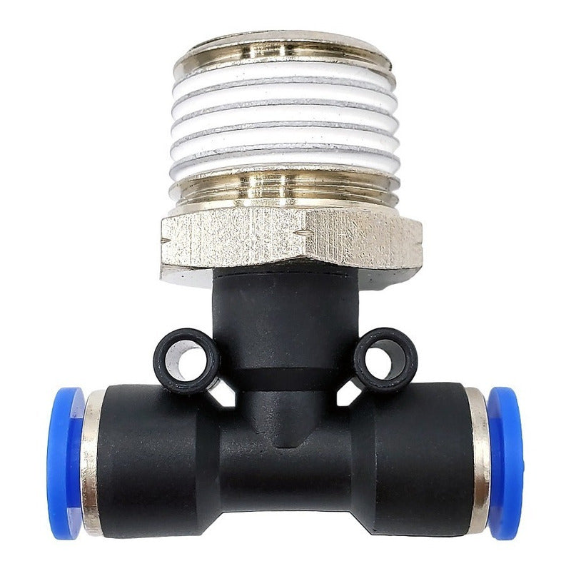 5pz Racor Rápido Neumático En Tee 1/2 Npt X 6mm