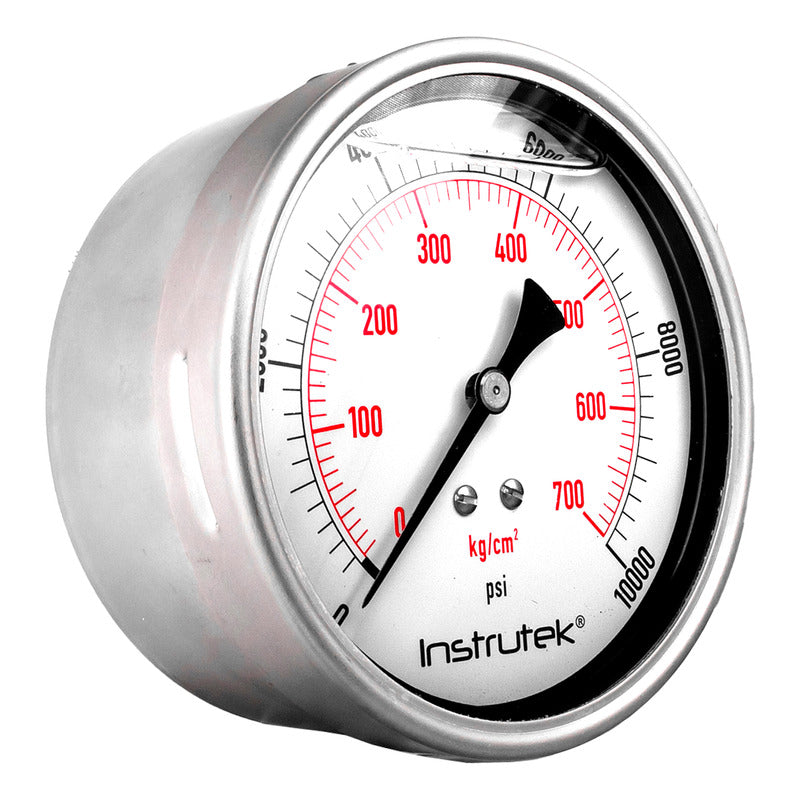 Manómetro Inox Alta Presión Glicerina 4 PLG, 10000 Psi