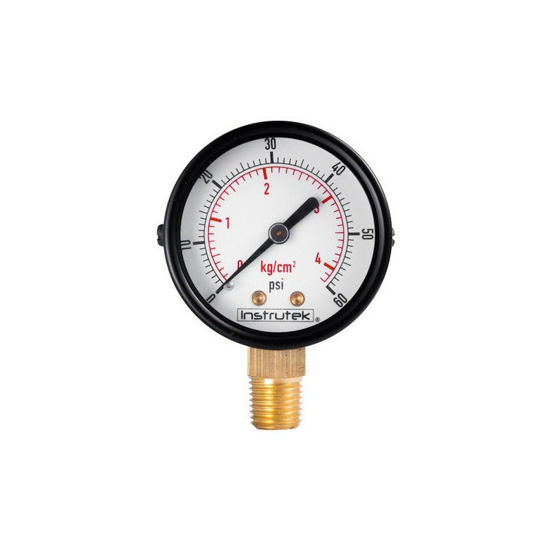 Pressure Gauge For Air Compressor 2 Dial, 60 Psi (Air, Gas)