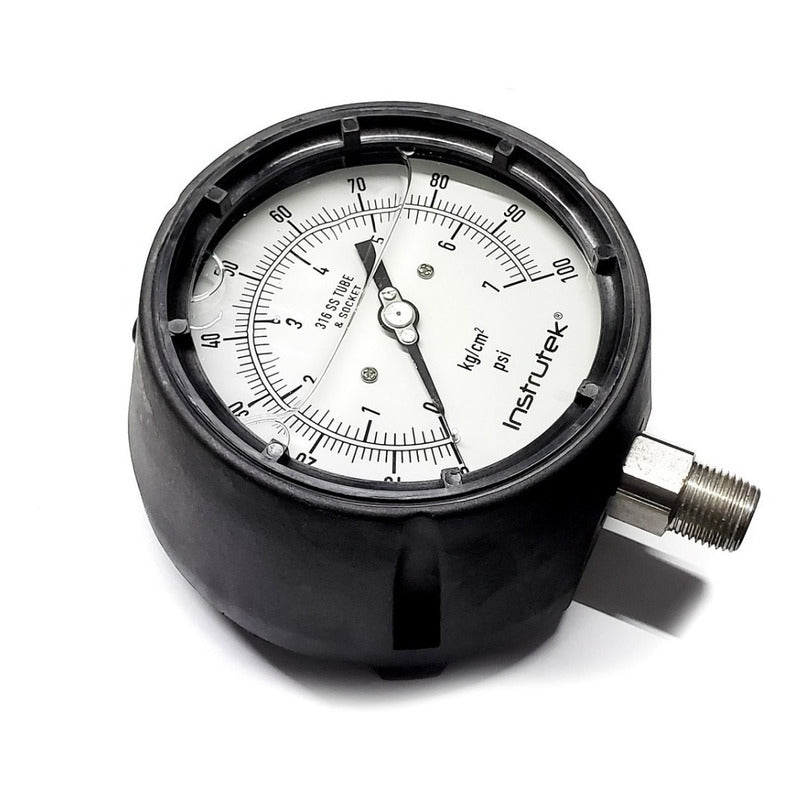 Pressure Gauge Phenolic Stainless Steel Glycerin Case 4.5 IN 100 Psi