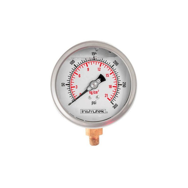 Manómetro Inox Glicerina 4 PLG, 300 Psi (aire, Agua)