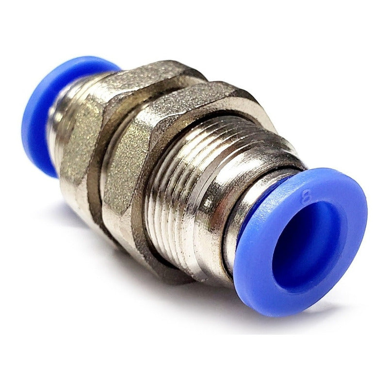 5 Pc of Straight Pneumatic Quick Connect Gland 8mm