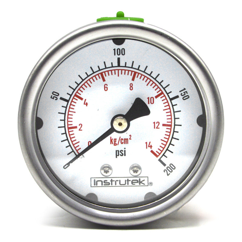 Stainless Steel Glycerin Pressure Gauge 2.5 IN, 200 Psi (air, water)