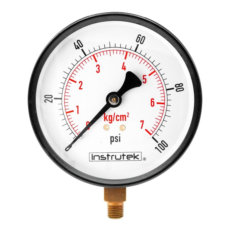 Dial Compressor Gauge 4 PLG 100 Psi (Air, Gas)