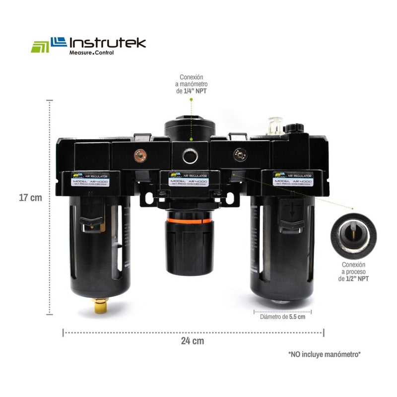 Filter-regulator-lubricator 1/2 P/ Compressor Without Manometer