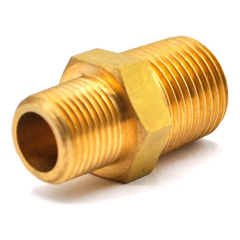 Niple Hexagonal De Latón 1/2 Npt X 3/8 Npt 5 Pz