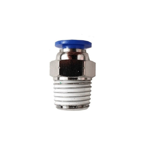 Racores Neumáticos Atornillados De 1/4" A 10 Mm - 5 Unidades En Latón Y Plástico, Para Aire Comprimido, Agua Y Gases