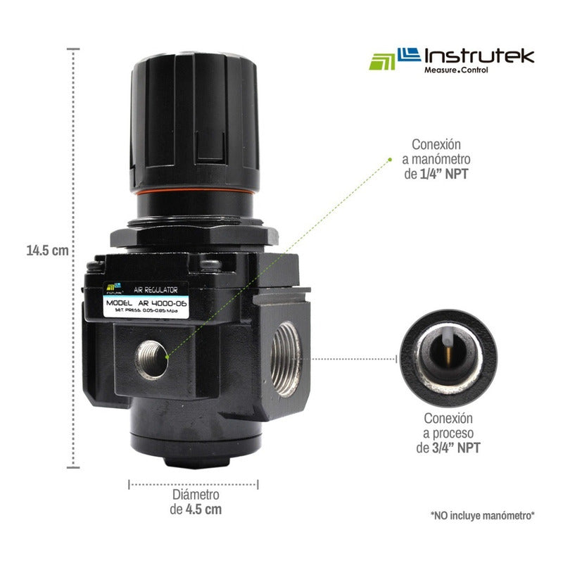 Pneumatic Pressure Regulator 3/4 120 Psi