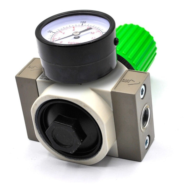 1/4" 200 PSI Pneumatic Pressure Regulator with Gauge