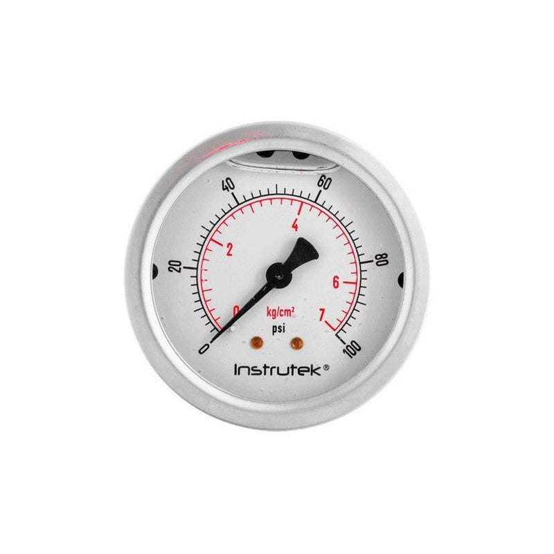 Premium Stainless Steel Pressure Gauge with Glycerin Flange 2.5 Inch, 100 Psi