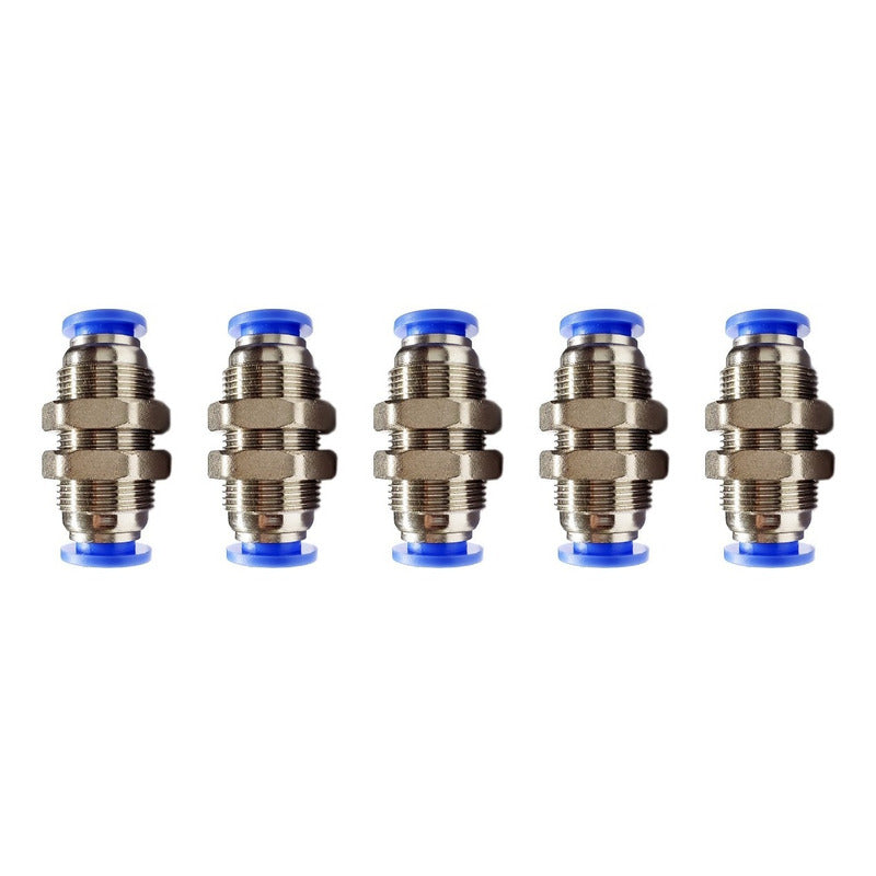 5 Pc of Straight Pneumatic Quick Connect Gland 8mm
