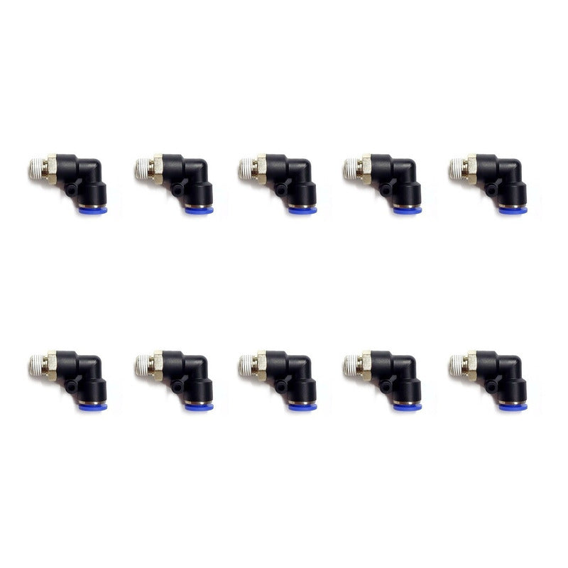 10 Pc Quick Connector / Pneumatic Elbow Fitting 1/8 Npt X 6mm