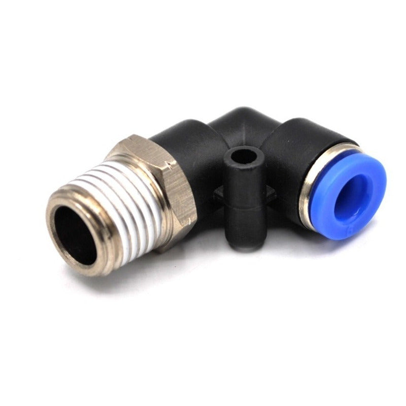 10 Pz De Conector/racor Rápido Neumático Codo 1/4 Npt X 6 Mm