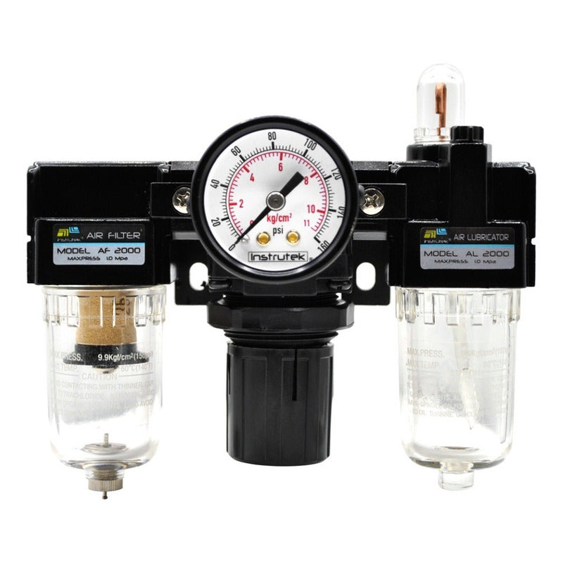 Filter-regulator-lubricator 1/4 P/ Compressor With pressure gauge