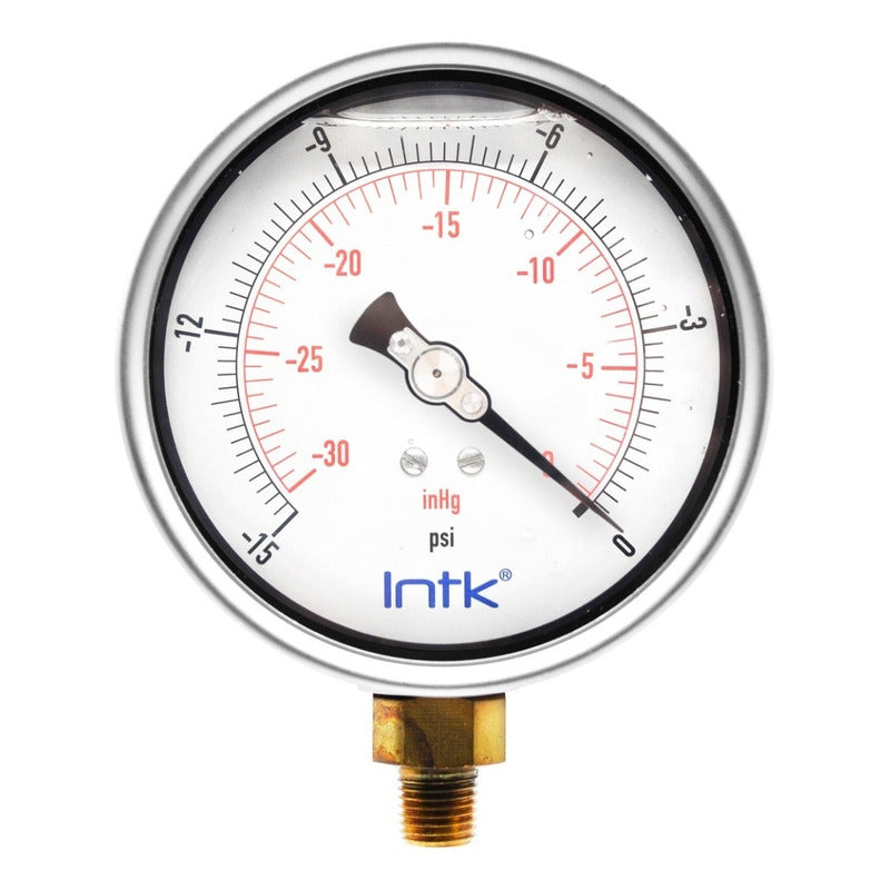 Vacuómetro Inox Glicerina 4 PLG ,-15 Inhg (aire, Agua)