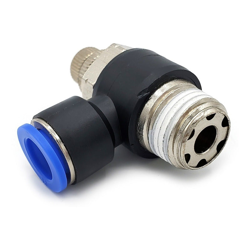 Pneumatic Flow Regulator / Connector Elbow 1/2 Npt X 12mm