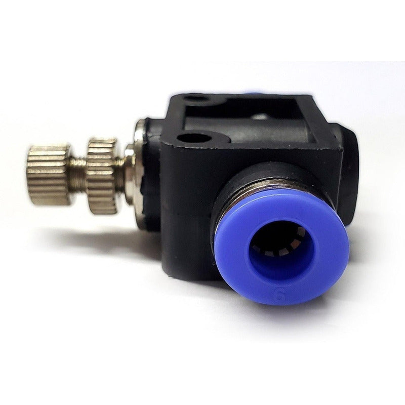Pneumatic Flow Regulator/Connector Straight Union 6 mm