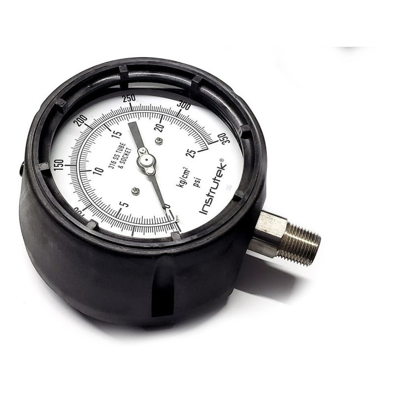 Manómetro Caja Fenólica Inox Glicerina Car. 4.5 PLG 350 Psi