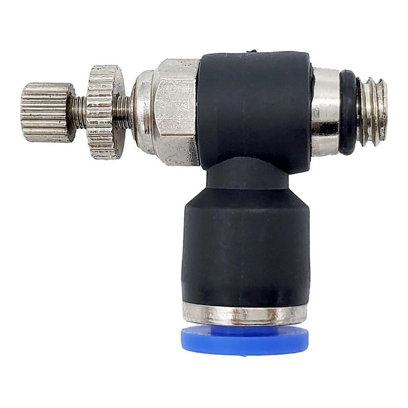 Conector / Regulador De Caudal Neumático Codo Rosca M6 X 4mm