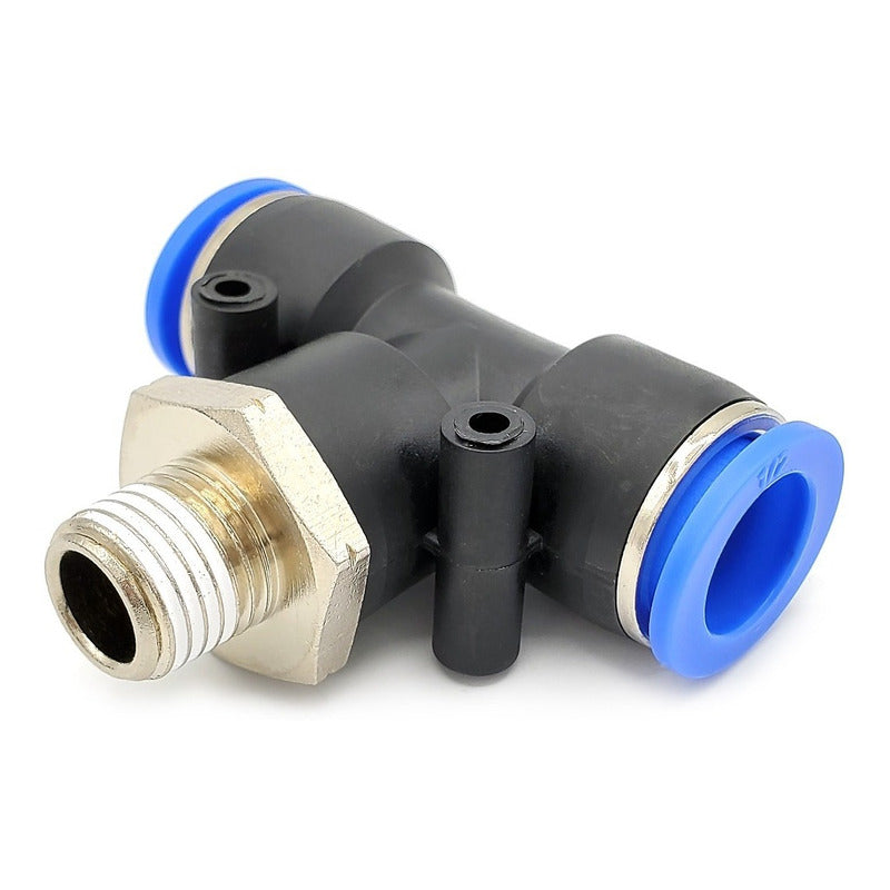 5pz Racor Neumático En Tee 1/4 Npt X 1/2