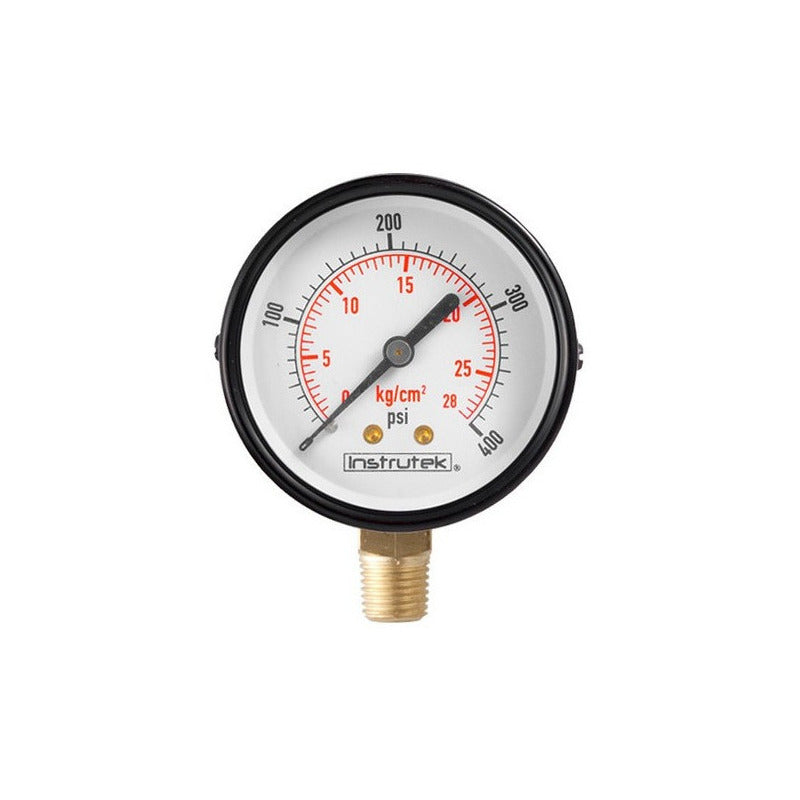 Pressure Gauge For Compressor Dial, 400 Psi, Bottom Connection.