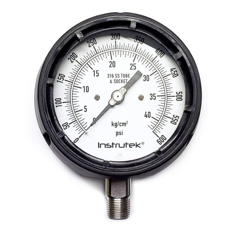 Pressure Gauge Phenolic Stainless Steel Glycerin Case 4.5 IN 600 Psi