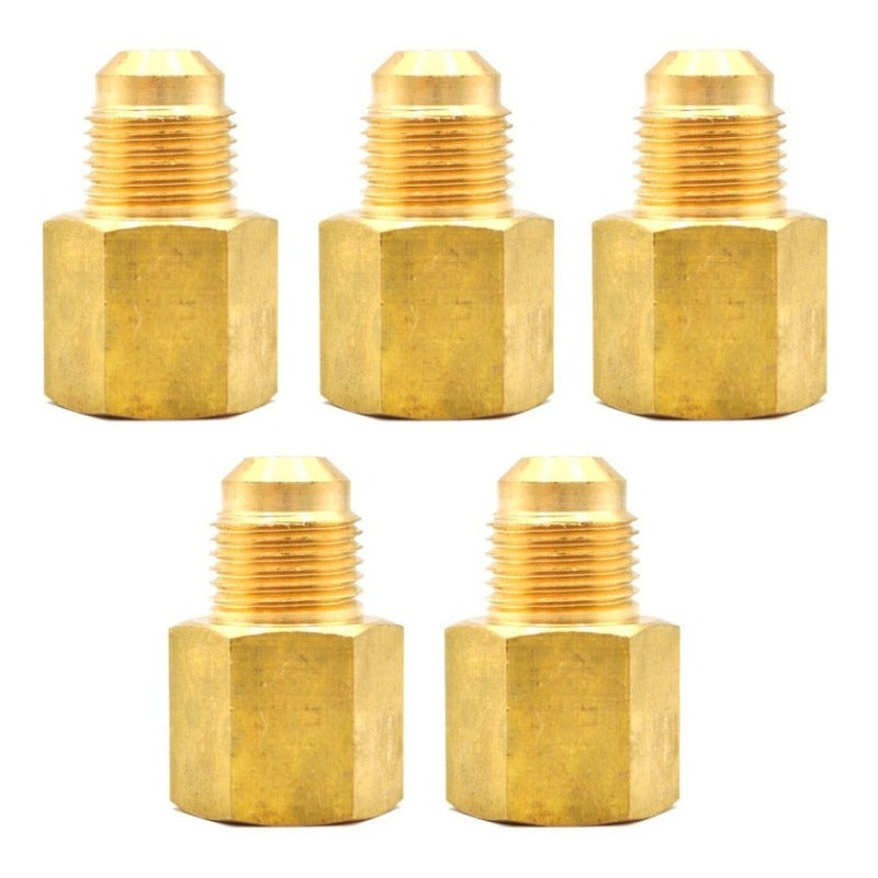 Brass Female Connector 3/8 Npt X 1/4 Flare 5 Pcs