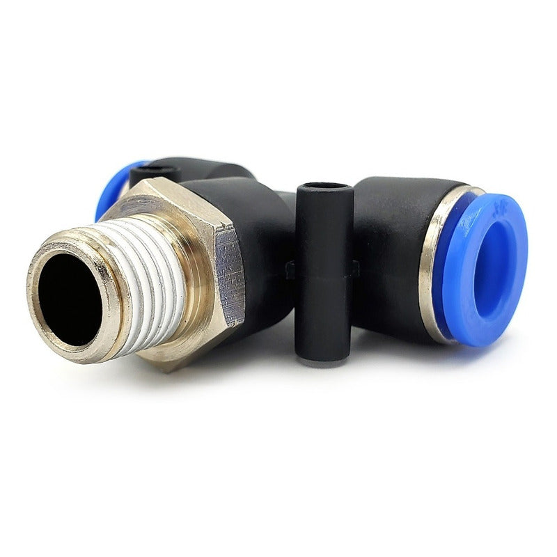 5pz Racor Rápido Neumático En Tee 1/4 Npt X 3/8
