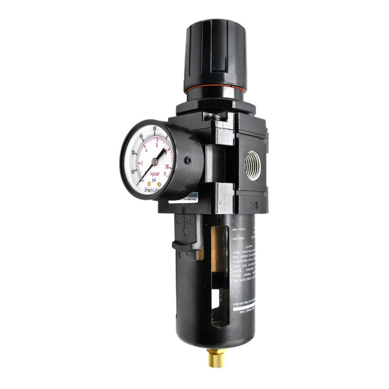 Filter - Air Regulator 1/2 P/ Compressor With Pressure Gauge