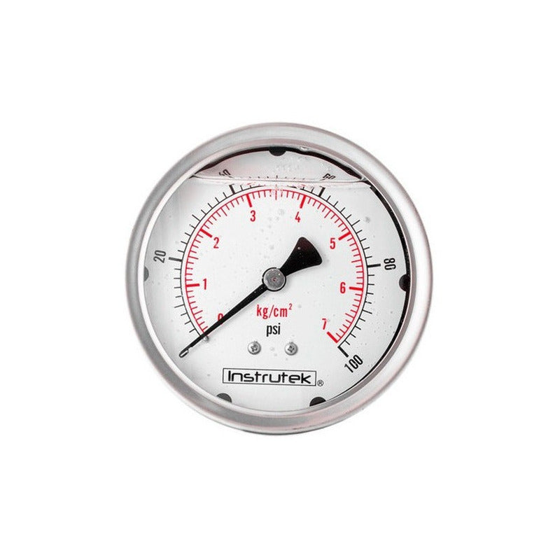 Manómetro Inox Glicerina 4 PLG, 100 Psi (aire, Agua)