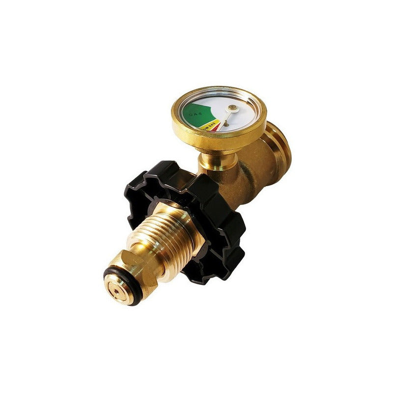 Solid Brass Heavy-Duty Propane Tank Cylinders Fitting with Gas Pressure Meter