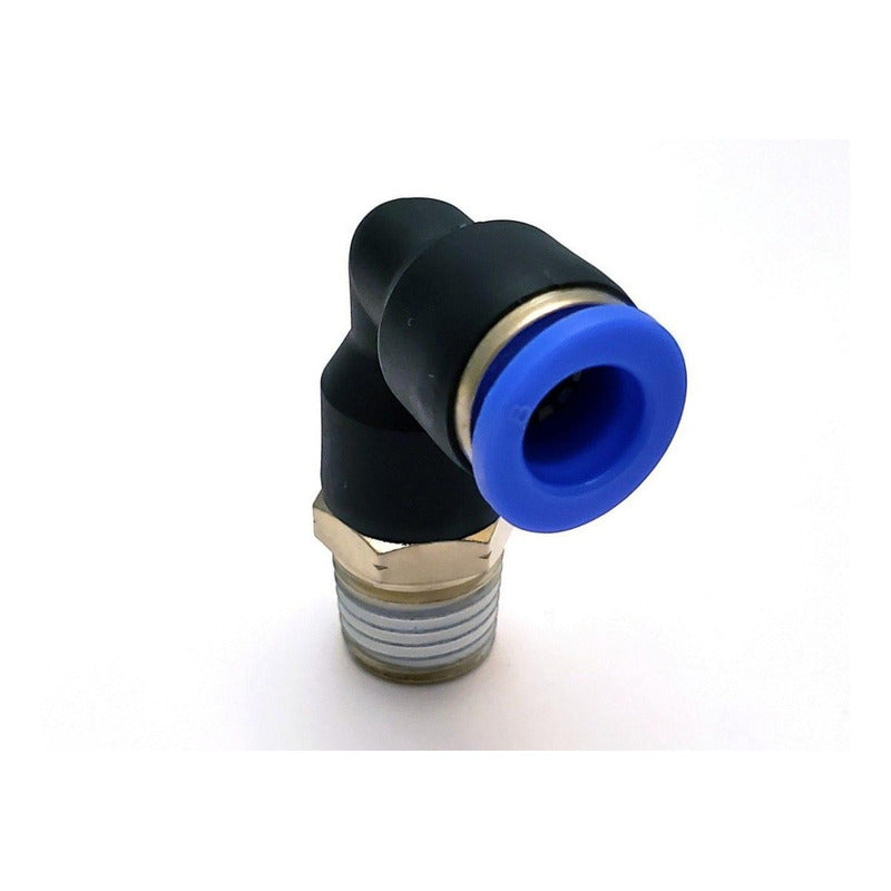 10 Pz De Conector/racor Rápido Neumático Codo 1/4 Npt X 8 Mm