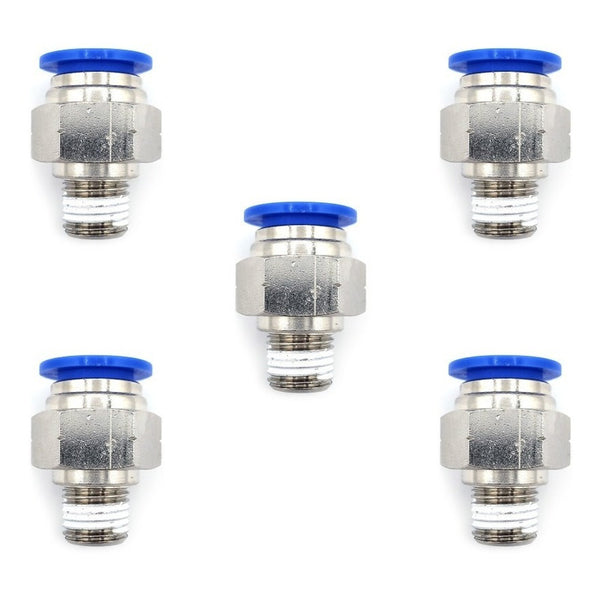 5 Pc of Straight Pneumatic Quick Connector/Fitting 1/4 Npt X 1/2
