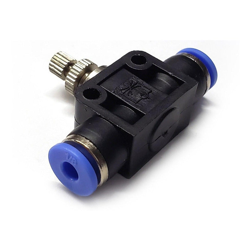 Conector / Regulador De Caudal Neumático Unión Recta 1/8