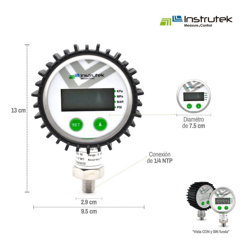 Manómetro Digital 160 Psi + 2 Unidades De Medida