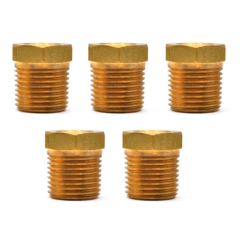 Bushing De Latón 3/8  Npt Hembra A 1/2 Npt Macho 5 Pz