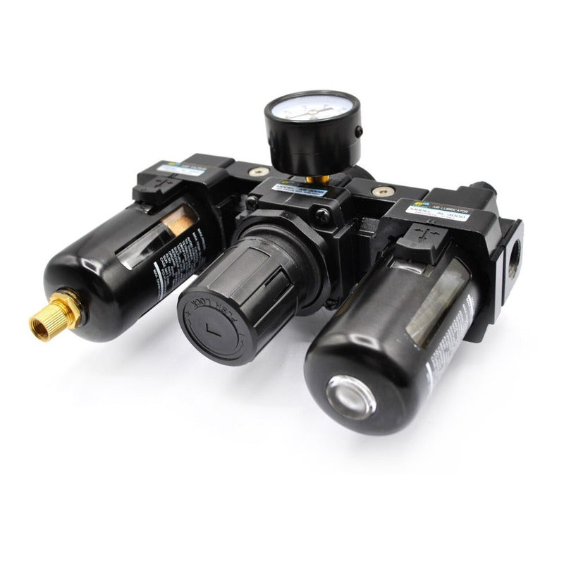 Filter-regulator-lubricator 3/8 P/compressor C/manometer