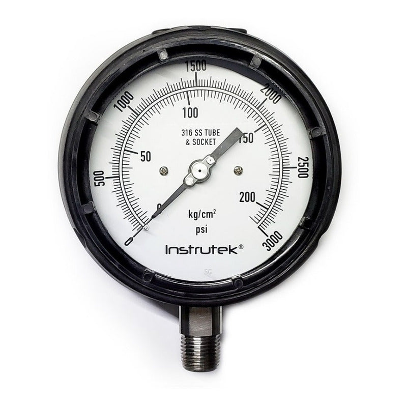 Pressure Gauge Phenolic Stainless Steel Glycerin Case 4.5 IN. 3000 Psi