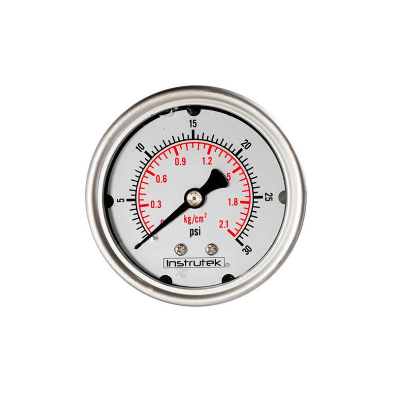 Pressure gauge Stainless steel Glycerine 2.5 PLG , 30 PSI (air, water)