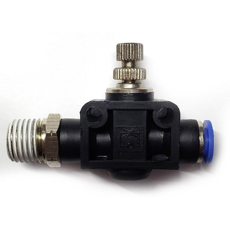 Straight Pneumatic Flow Regulator/Connector 1/4 Npt X 1/4