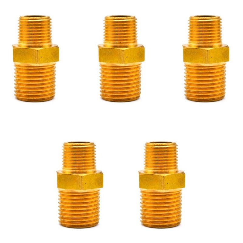 Niple Hexagonal De Latón 1/2  Npt X 3/8   Npt 5 Pz